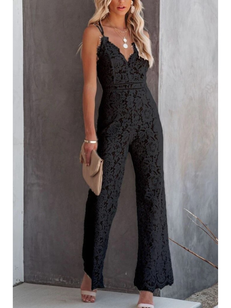 Alicia | Jumpsuit met V-hals en kanten rug