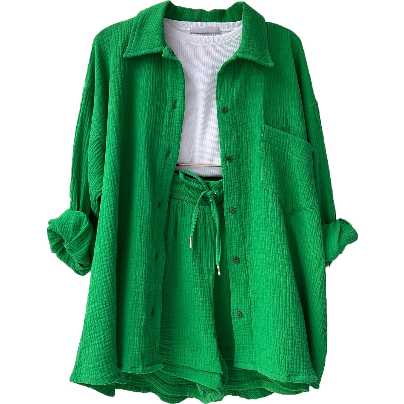 Luxe Katoenen Ensemble voor Vrouwen - Moeiteloze Stijl in Comfortabel Katoen