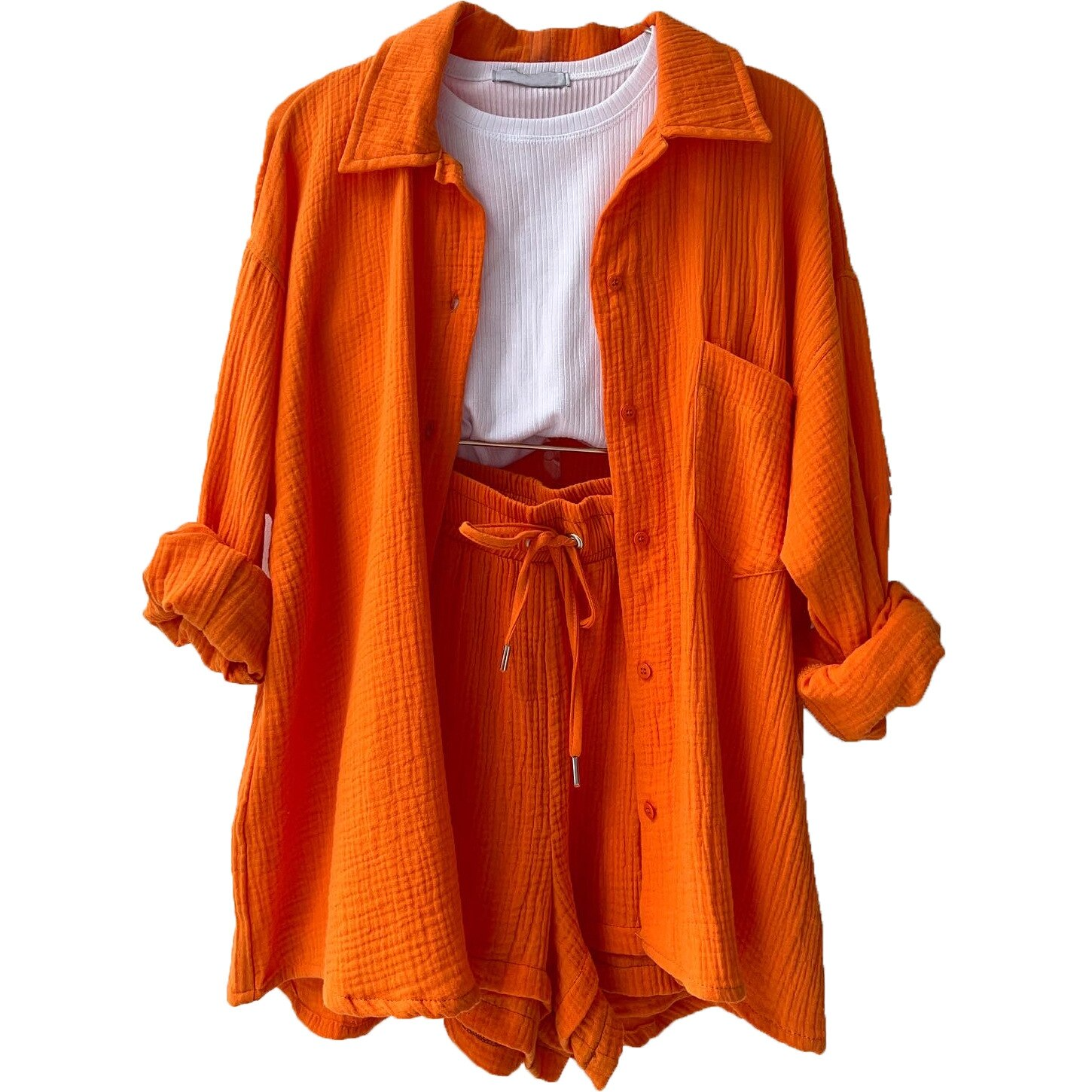 Luxe Katoenen Ensemble voor Vrouwen - Moeiteloze Stijl in Comfortabel Katoen
