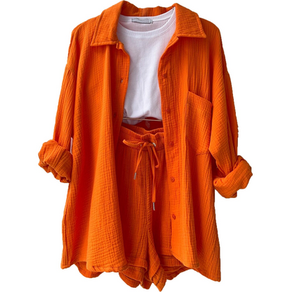 Luxe Katoenen Ensemble voor Vrouwen - Moeiteloze Stijl in Comfortabel Katoen