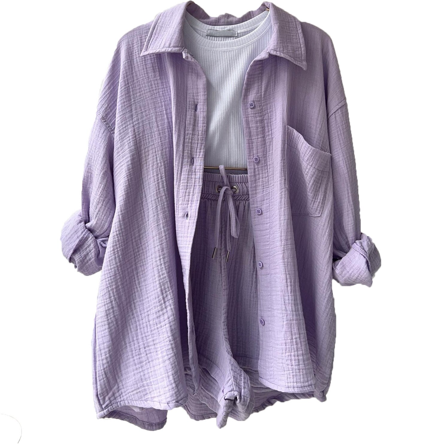 Luxe Katoenen Ensemble voor Vrouwen - Moeiteloze Stijl in Comfortabel Katoen