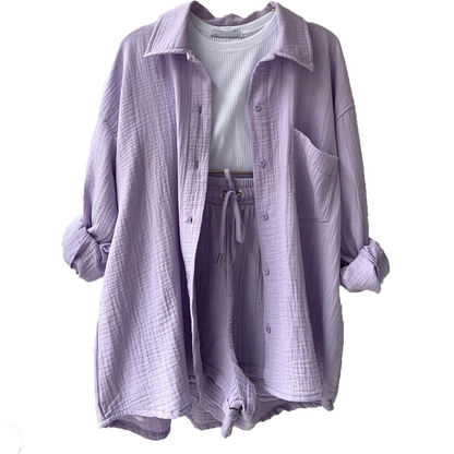 Luxe Katoenen Ensemble voor Vrouwen - Moeiteloze Stijl in Comfortabel Katoen
